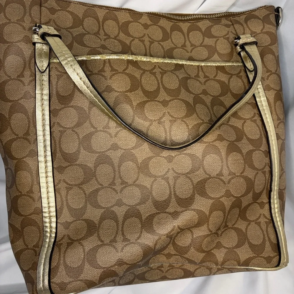 Coach Brown Signature Tote Bag - Picture 5 of 9